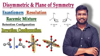 9Plane of Symmetry Enantiomers Racemic Mixture Retention Inversion Configuration [upl. by Honoria]