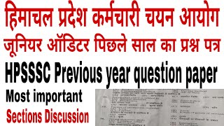 HPSSC Junior auditor Previous years question paperMost important [upl. by Neeloj317]