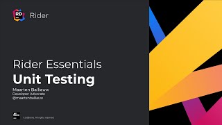 Unit Testing  Rider Essentials [upl. by Fazeli]