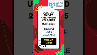 BCSL013 solved assignment uploaded ignousolvedassignment [upl. by Marden]