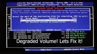 How to Rebuild Degraded RAID via the Intel Rapid Storage Technology RAID utility [upl. by Irac203]