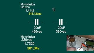 Teste Capacitor De Partida  20uF 450vac [upl. by Ecilahc]