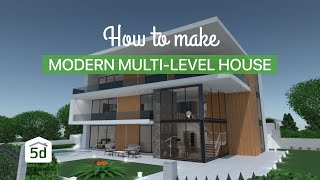 Modern multilevel house by Planner 5D MAC app [upl. by Okiam]