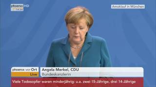 Anschlag in München Statement von Angela Merkel am 23072016 [upl. by Annazor]