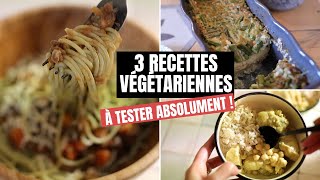 3 recettes végétariennes incontournables   Bolognaise lentilles  Cury chou fleur  Flan asperges [upl. by Sixla]