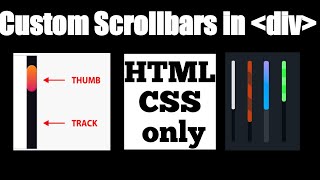 Custom Scrollbar using HTML css only  How to customise Scrollbar in div container html webdesign [upl. by Bergman468]