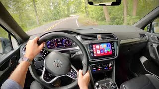 2022 Volkswagen Tiguan SEL RLine AWD  POV First Driving Impressions [upl. by Dnalevets]