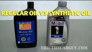 Regular Oil vs Synthetic Oil EricTheCarGuy [upl. by Lesab399]