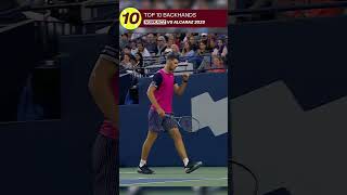 HUBERT HURKACZS POWERFUL BACKHAND AT NBO 2023 🎾⚡️ [upl. by Wolliw251]