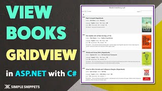 View Books Module  ELibrary Management System in ASPNET with C  Custom Gridview with Imageview [upl. by Newmark858]