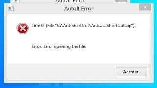 Virus AntiShotCut\AntiUsbShortCutzip Error opening the file SOLUCIÓN [upl. by Lertnom]