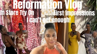 REFORMATION VLOG Summer Fashion Inspo In Store TryOn Haul [upl. by Enahsal567]