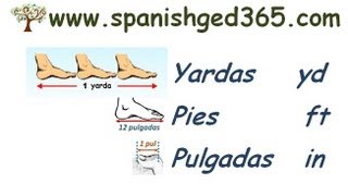 Yarda pies y pulgadas  GED en Español [upl. by Shirlene]