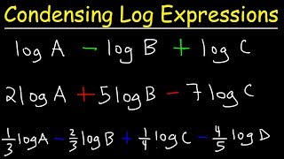 Condensing Logarithmic Expressions [upl. by Nauq356]