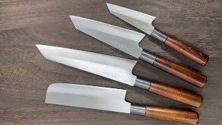 Misuzu VG10 BrassUrushi Chef Knives with Lacquered Magnolia Handle [upl. by Jasen]