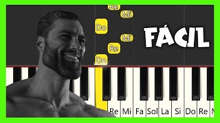 GIGACHAD  Tutorial para Piano con Notas  Fácil  Easy ✅ [upl. by Eleets]