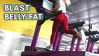 BELLY BLASTER Intense HIIT Treadmill Workout [upl. by Bornstein]