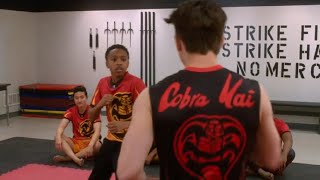 Cobra Kai Season 4  Kenny VS Robby Training Fight [upl. by Yessac]