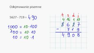 Odejmowanie pisemne [upl. by Suirtemid645]