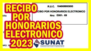 Cómo emitir un recibo por honorarios electrónico 2024 SUNAT [upl. by Bobbye]