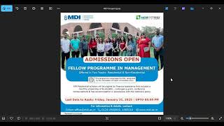 PhD Life  MDI Gurgaon Notification for FPM 2025 [upl. by Feer]