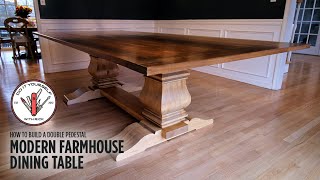 Build a Double Pedestal Modern Farmhouse Dining Table [upl. by Osbourn]