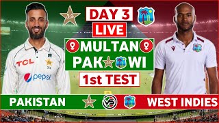 Pakistan vs West Indies 1st Test Live Scores  PAK vs WI 1st Test Day 3 Live Scores amp Commentary [upl. by Notnroht125]