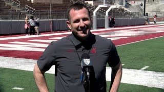 WSU Football Jake Dickert after Spring Scrimmage  42024 [upl. by Neleag]