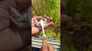 How to clean mobile data cable  charging cable cleaning lifehacks shorts [upl. by Alice]