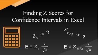 ZScores for Confidence Intervals in Excel [upl. by Nagad]