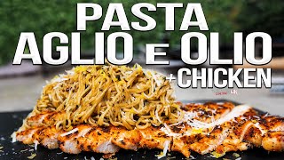 Pasta Aglio e Olio with Blackened Chicken  SAM THE COOKING GUY 4K [upl. by Annail]