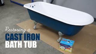 Restore a Cast Iron Bath Tub  Enamel Restorer Kit  DIY Know How [upl. by Weir896]