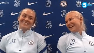 Pernille Harder amp Magdalena Eriksson  Chelseas power couple BBC interview [upl. by Kuhlman]