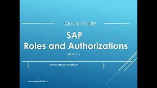 SAP Roles and Authorization  Session1 [upl. by Browne136]