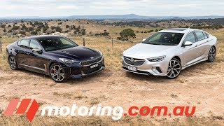 2018 Holden Commodore VXR v Kia Stinger GT  motoringcomau [upl. by Llertal199]