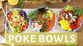 BEST DIY POKE BOWL 3 WAYS  How to Make a Poke Bowl [upl. by Asilahs]