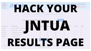 Hack your JNTUA results page [upl. by Courtnay]