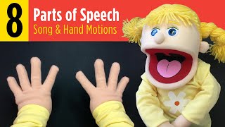 8 parts of Speech song  CC Essentials Chart A hand motions [upl. by Annaj]