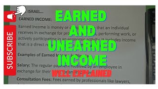 EARNED AND UNEARNED INCOME [upl. by Ronym]