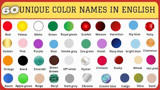 quot60 Unique Color Names in English  Learn Color Vocabularyquot [upl. by Roinuj]