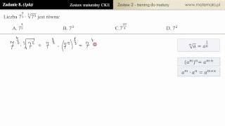 8 Matura z matematyki  zadanie treningowe  potęgi [upl. by Casie]