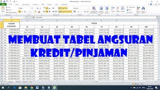 Cara Membuat Tabel Angsuran Kredit atau Pinjaman dengan Rumus PMT [upl. by Warms407]