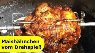 033  Maishähnchen vom Drehspieß  einach und sehr lecker  Grillhähnchen von der Rotisserie [upl. by Robson]