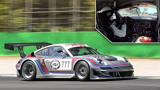 Porsche 997 GT2 RSR BiTurbo OnBoard at Monza Circuit [upl. by Muraida819]