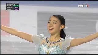 紀平梨花 GP Final 2018 SP トリプルアクセル成功 ルール改定後のSP世界最高点を叩き出しザギトワを抑え首位発進 [upl. by Pentheam]