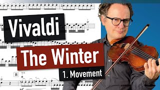 A Vivaldi  Winter 1 Movement  The Four Seasons  violin sheet music  piano accompaniment [upl. by Katalin]