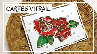 TUTO CARTES de NOEL  Cartes avec un effet VITRAIL  Deux exemples  DIY Scrapbooking [upl. by Bobinette]