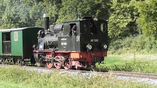 Dampfzug auf Strecke Museumsbahn Amstetten Oppingen Schmalspurbahn Ulmer Eisenbahnfreunde [upl. by Havstad669]