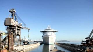 Star Princess in San Francisco Drydock 2 Time Lapse [upl. by Ellesij]