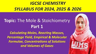 IGCSEGCSE Chemistry Topic The Mole amp Stoichiometry  Part 1 [upl. by Vale]